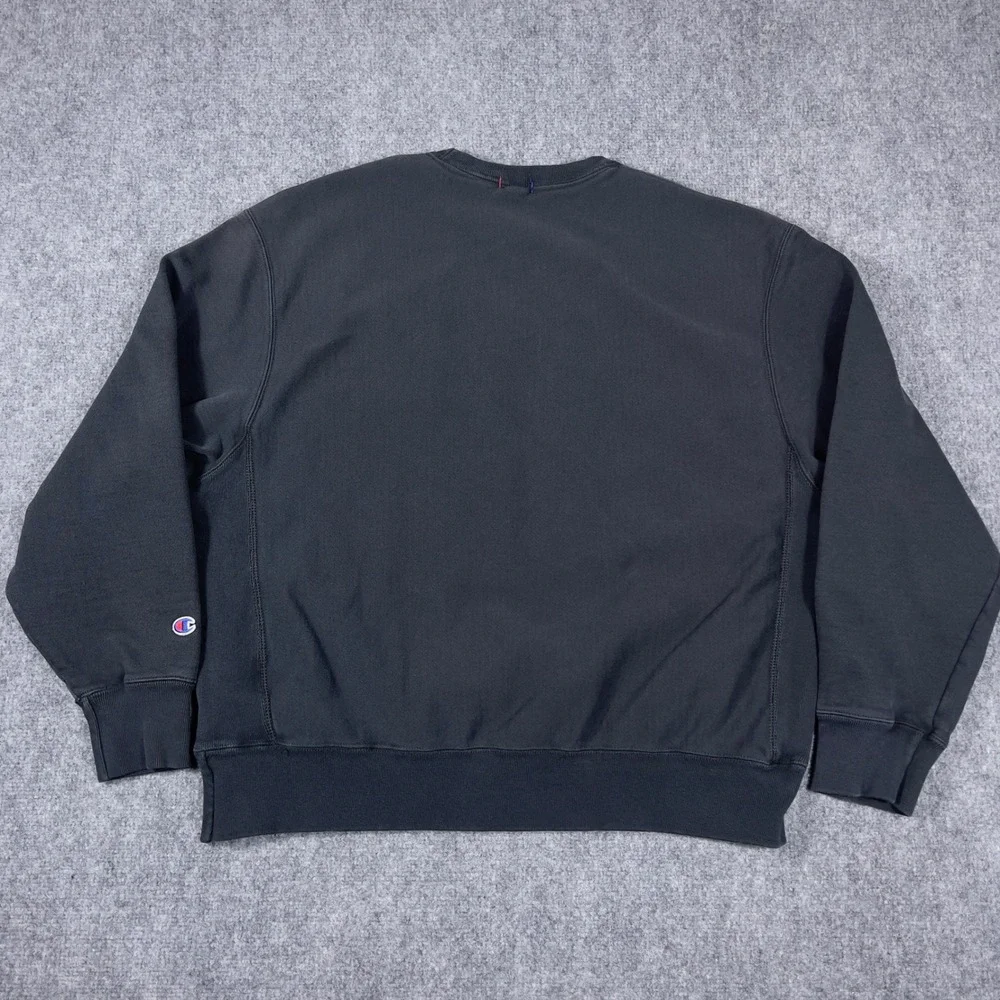 Y2K Champion Reverse Weave Sweatshirt Mens XL Black NY Speedway Graphic Pullover